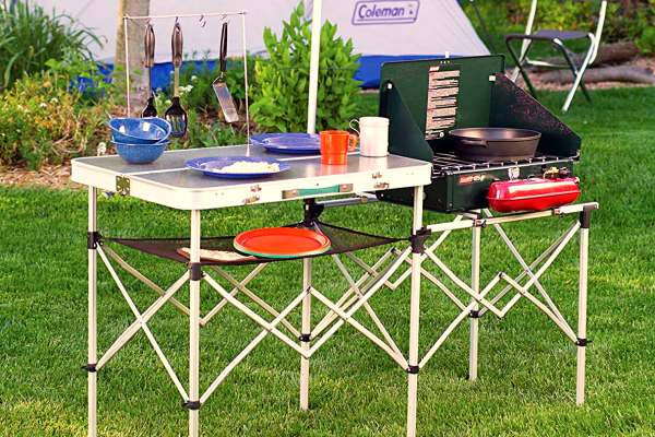 camping kitchen table and stand
